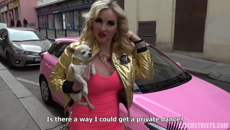 Huge Tits Czech Blonde Tattooed on Street