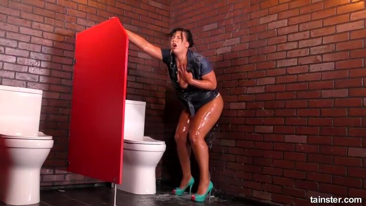 [Tainster] - Crazy Brunette Aisha Bahadur Enjoys Cum Shooting Dildo And Sex Toys - Aisha Bahadur