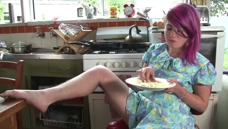 Hairy Lilith Goes Wild in Kitchen