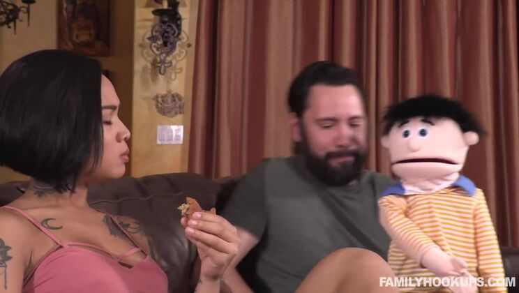 Tattooed Teen Honey Gold in Steamy Step Fantasy