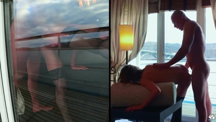 Brunette Bombshell Mia Bandini's Balcony Bang