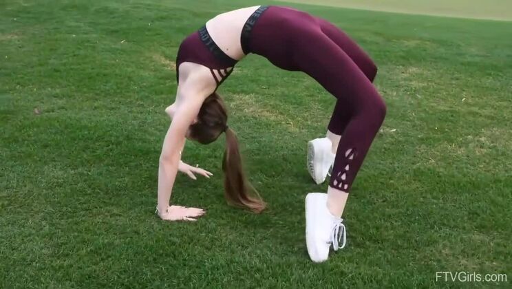 Young Brunette's Outdoor Adventure Continues