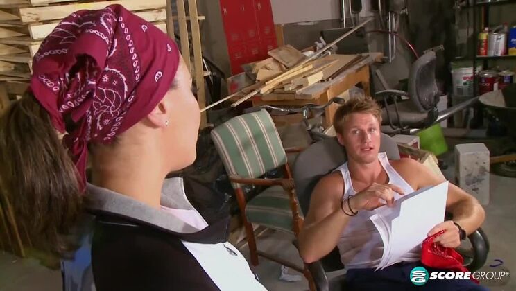 Big Boobs in the Garage with Selena