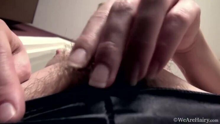 Blonde and Hairy Dani's Sexy Body in Lingerie