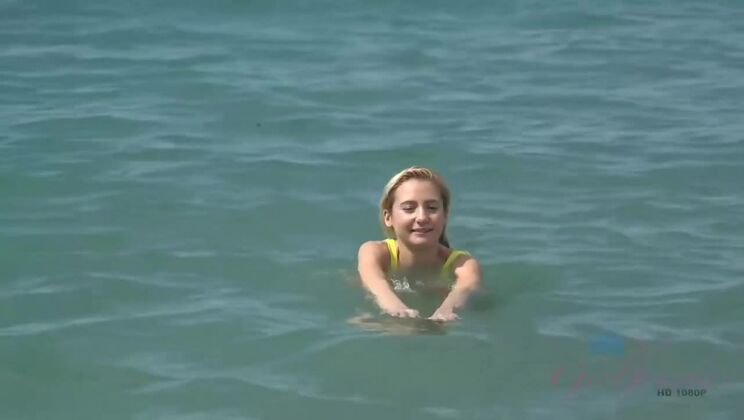 [ATKGirlfriends] - Skinny Blonde Odette Leaves Her Mark on the Beach - Odette Delacroix