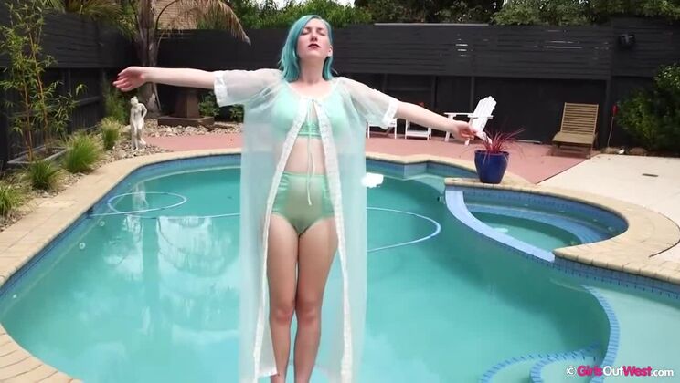 [GirlsOutWest] - Hairy Brunette Arial Solo in Nature - Arial