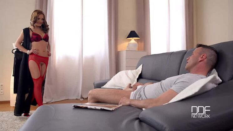 Dominica Phoenix Gives Hot Footjob in Lingerie