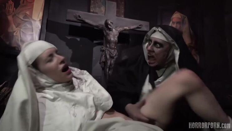 [HorrorPorn] - Big Dildo BDSM Nun - Braylin Bailey - Ariel Demure