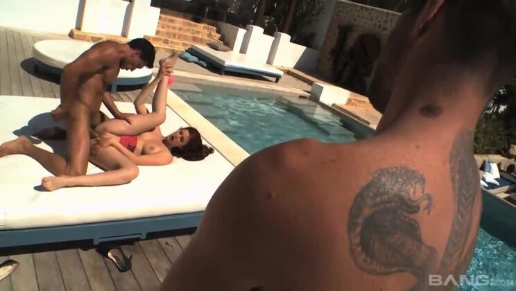 Threesome with Mira Sunset Includes Cumshot and Big Cock