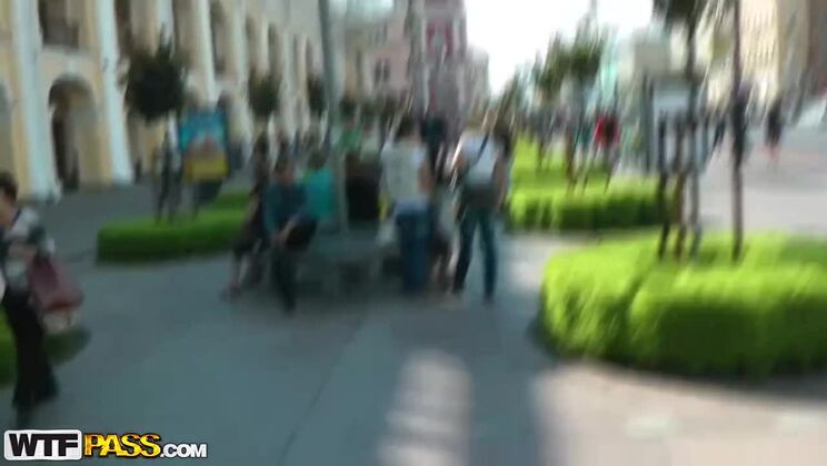 [PublicSexAdventures] - Blonde Isabella Clark's Outdoor Fucking in Stockings - Isabella Clark