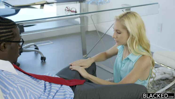 [BLACKED] - Blonde Assistant Rides Boss's Cock - Odette Delacroix - Michael Williams