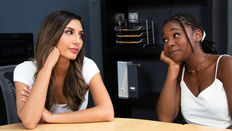 [WebYoung] - Lesbian Office Seduction with Big Natural Tits - Gianna Dior - Hazel Grace