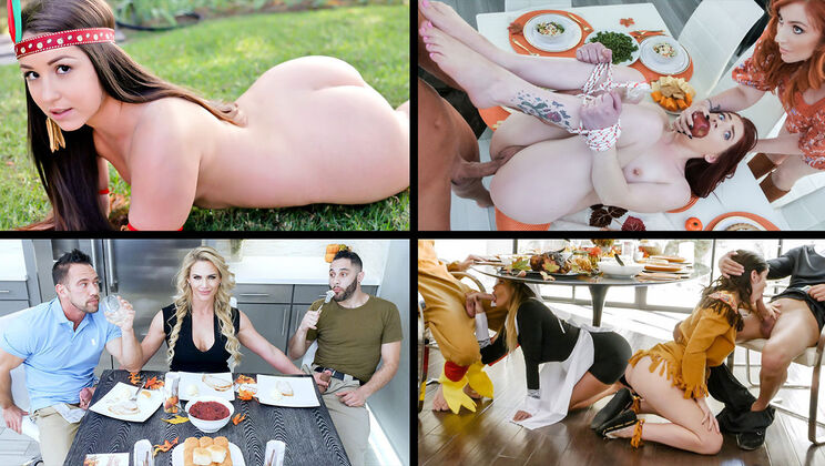 [TeamSkeetSelects] - Thanksgiving Day Sex with Lauren Phillips and Friends - Brooklyn Chase - Lauren Phillips - Rosalyn Sphinx - Aria Carson