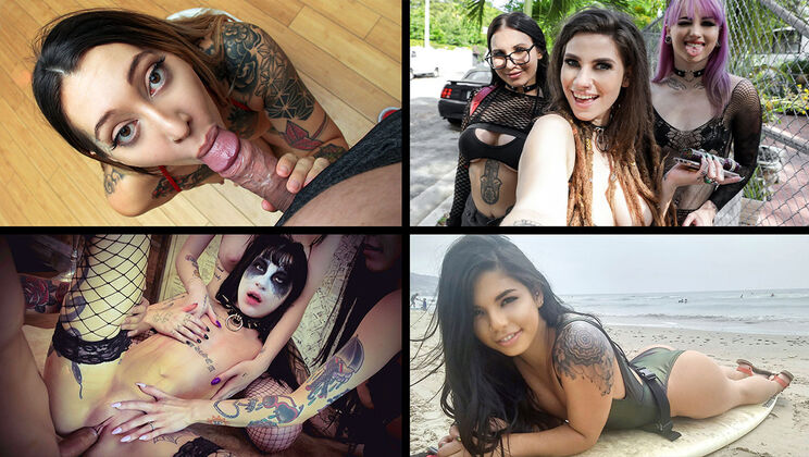 [TeamSkeetSelects] - Creampie Tattooed Lovelies - Honey Gold - Harlowe Blue - Indica Flower - Val Steele