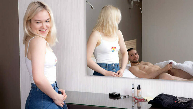 [ClubSweethearts] - Blonde Teen's Upskirt and Blowjob - Maya Morgan