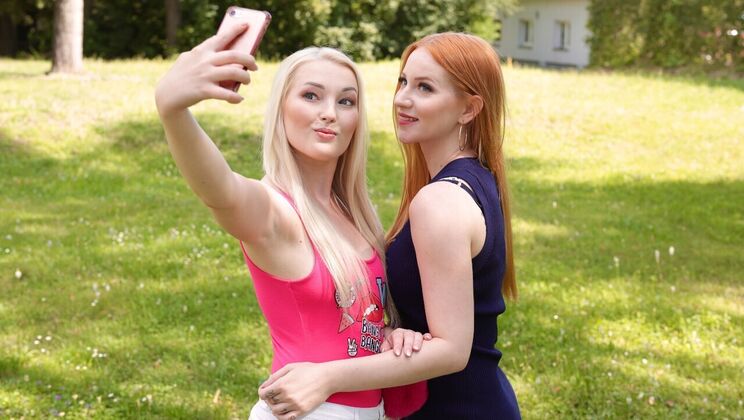 [Lesbea] - Outdoor Lesbian Fun with Blonde and Redhead - Kiara Lord - Lovita Fate
