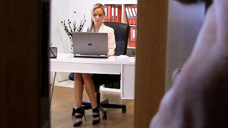 Czech Blonde Gets Banged in Office