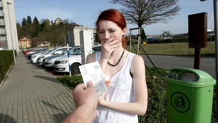 Stranger Gets Amateur Girl to Fuck in Public for Cash