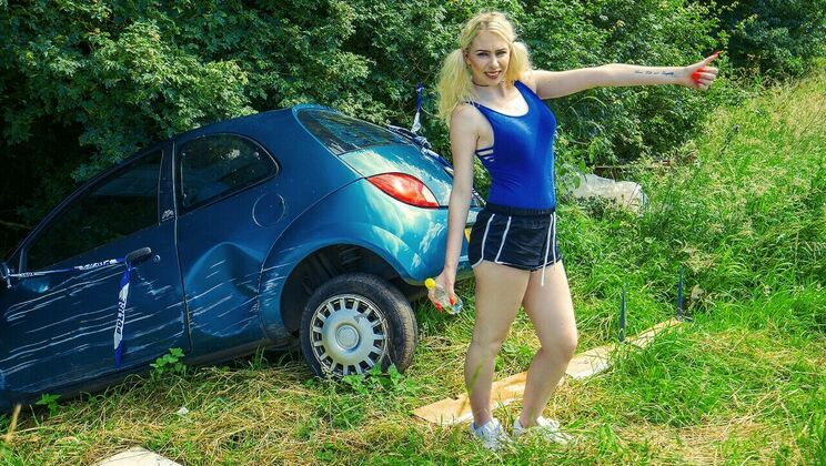 [StrandedTeens] - European Amateur's Car Blowjob - Grace Harper