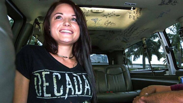 Bus Fuck with a Brunette Stranger