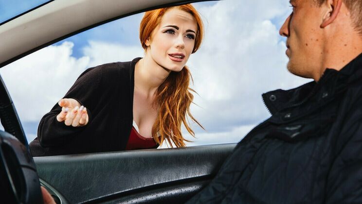 [StrandedTeens] - Redhead British Babe Ella Hughes Gives Blowjob - Ella Hughes