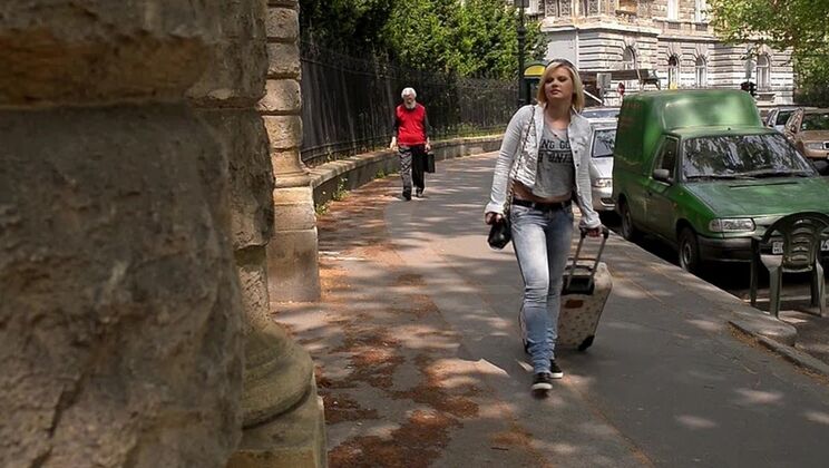 Tourist Angel Black's Ass Fucked by Stranger, Blonde Teen