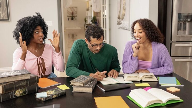 [SneakySex] - Big Dick Sucking with College Cheaters - Alex Jones - Alexis Tae - Nicole Kitt