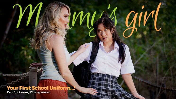 [Girlsway] - Brunette Big Tits School Uniform Seduction - Kendra James - Kimmy Kimm