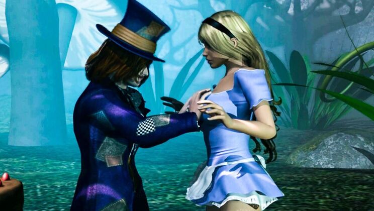 [AdultTimeAnimation] - Blonde Teen Sex Fantasy: Alice in Wonderland - Kira Noir - April Oneil