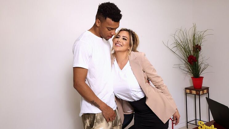 [FantasyMassage] - Blonde Wife Fucks Her Husband's Friend Doggystyle - Caitlin Bell - Lawson Jones