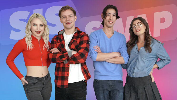 [SisSwap] - Cumming Together with 69 and Double Blowjob - David Lee - Mae Milano - Britt Blair - Joshua Lewis