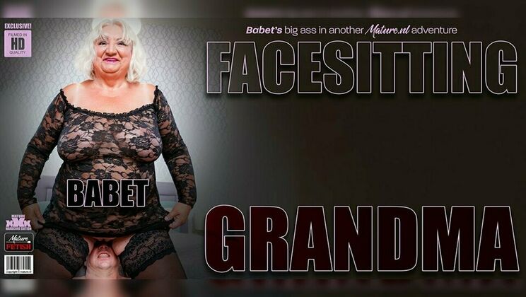 [Mature.nl] - Horny guy eats granny Babet's big ass and pussy in hot lingerie