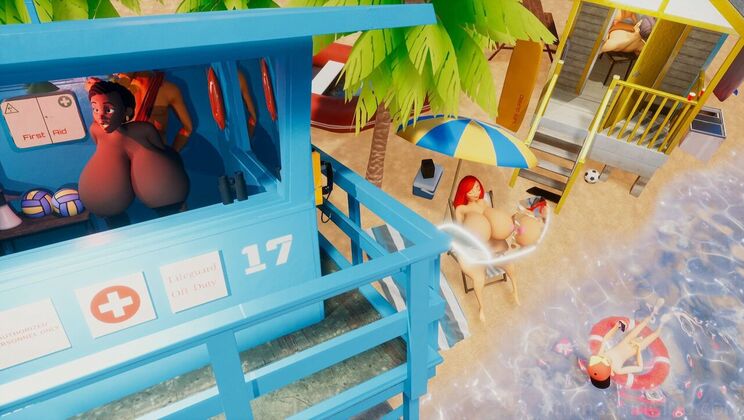 [AdultTimeAnimation] - Interracial Beach Sex Animation