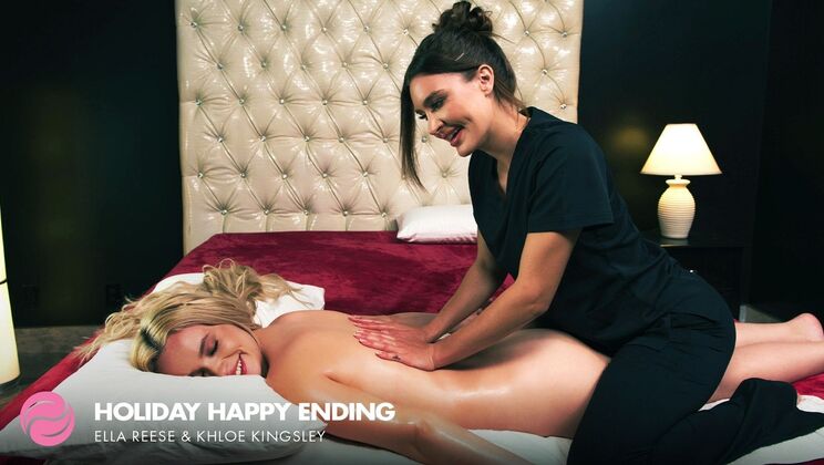 [FantasyMassage] - Lesbian Massage Turns into Happy Ending - Ella Reese - Khloe Kingsley