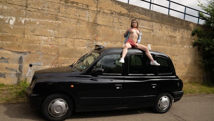 [FakeTaxi] - Blowjob in the Car with My Brunette Wife - Agatha Shay