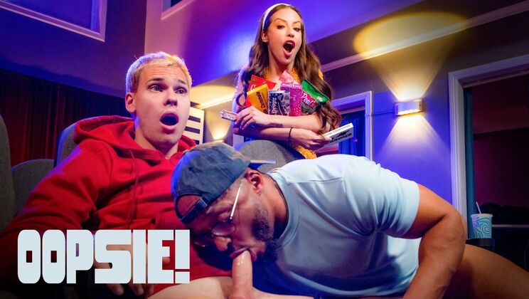 [Oopsie!] - Petite Brunette Takes Two Cocks – Anal & Pussy to Mouth Action - Dillon Diaz - Spencer Bradley - Tony Sting