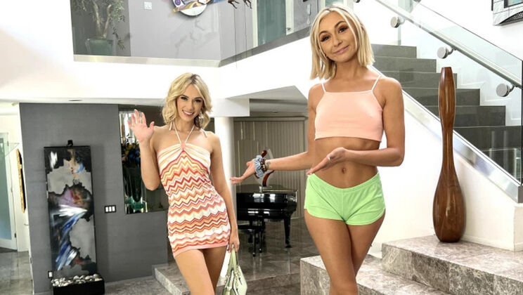 Two Girlfriends Share In 3-Way Pleasure