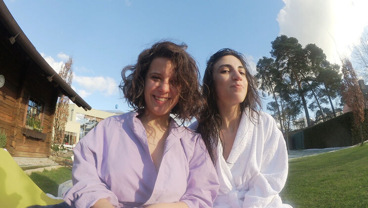 Lesbian Fingering: Big Tits Hairy Pussy Show by Magena Agave