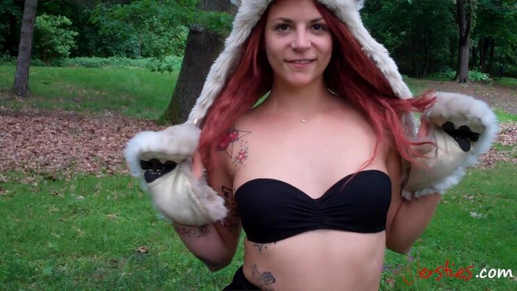 German Lesbians Minka & Krissi in the Park