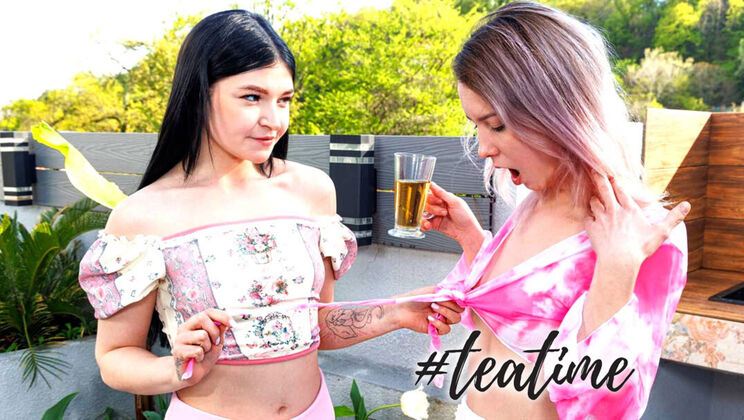 Cute Natural Tits Lesbians Go Wild with Fingering