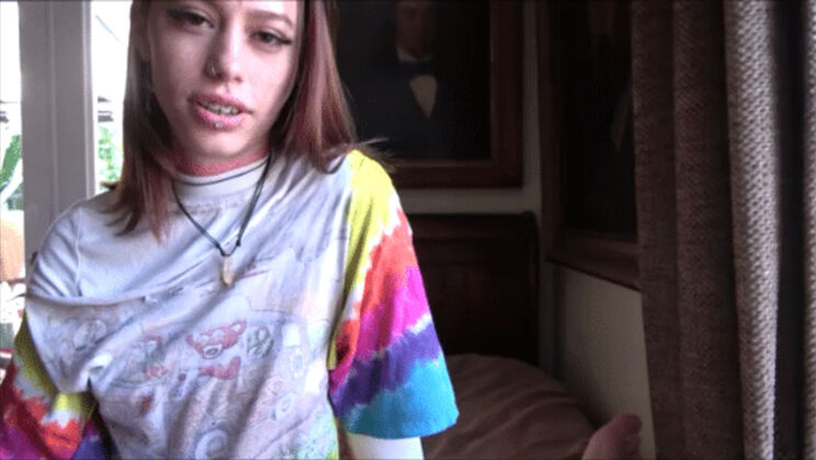 [FamilyTherapy] - Brunette Teen's Tiny Tits and Blowjob - Laya Rae