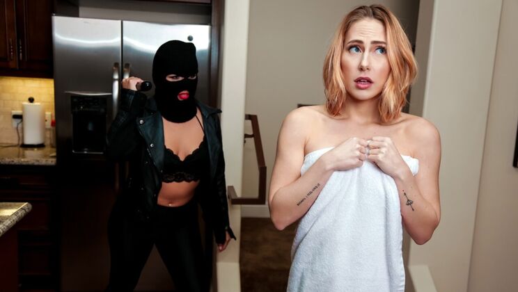 [DigitalPlayground] - Natural Tits Lesbian Scissoring and Kissing with Masks On - Jenna Sativa - Carter Cruise