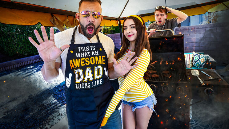 [FamilyStrokes] - Pre-BBQ Throat Pie For Obedient Brunette - Will Pounder - Serena Hill