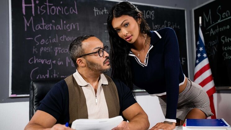 [TransSensual] - Victoria Grant Takes a Facial After Hard Anal and Blowjob - Dillon Diaz - Victoria Grant