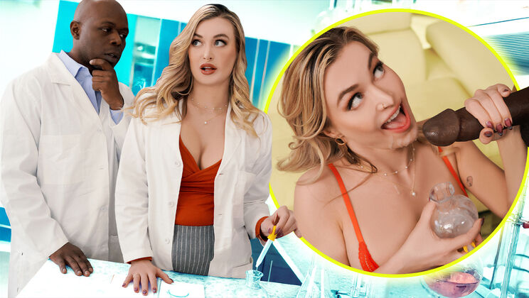 Natalia Starr MILF Scientist Sucks BBC Lab Guy's Cock