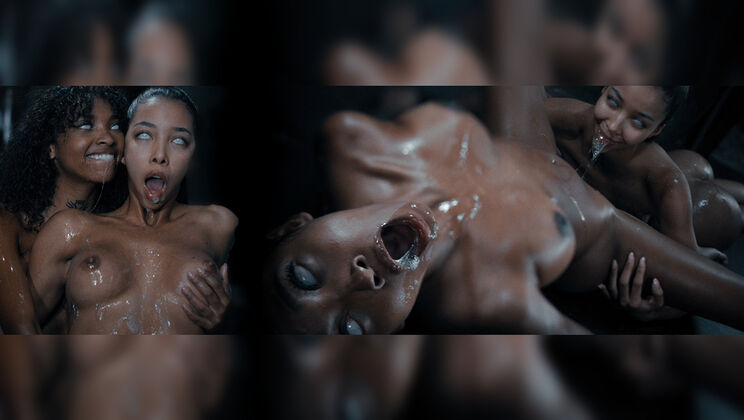Lia Lin and Barbie Rous get wild in a dark alleyway