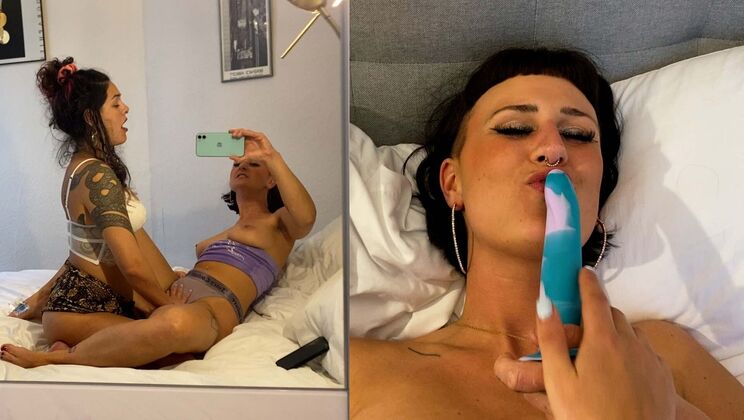 Purple Perfection: Tattooed Lesbians Leticia & Lya Fingering