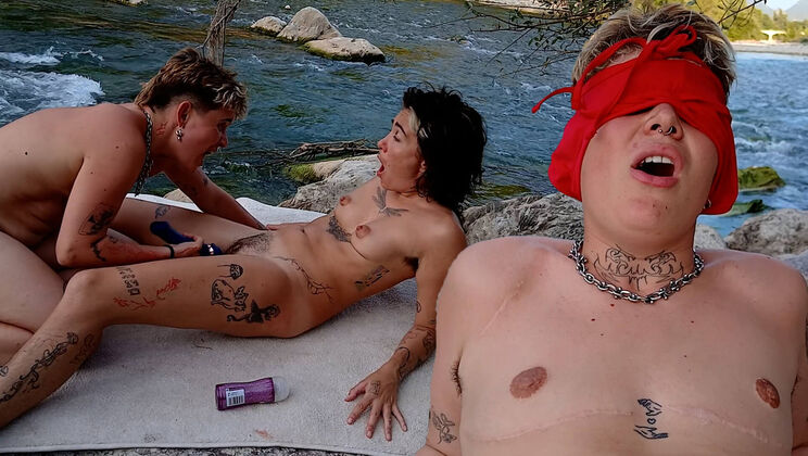 Take Me By The River: Elios & Klou Trimmed Pussy Licking