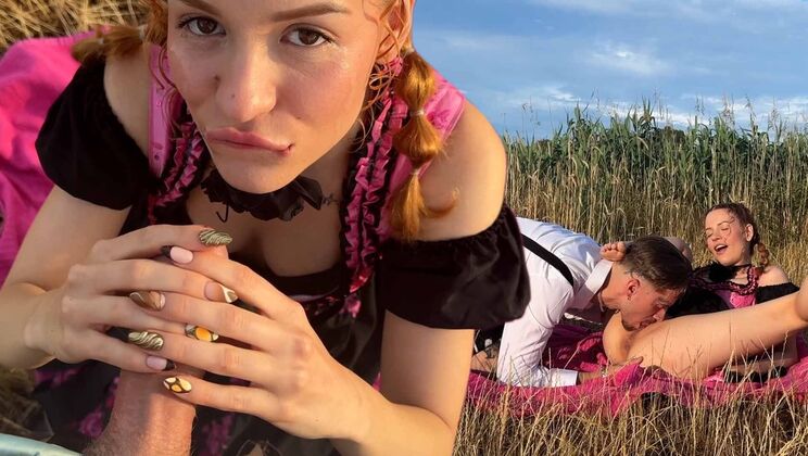 Mia's Dirndl Deepthroat & Rough Public Fuck